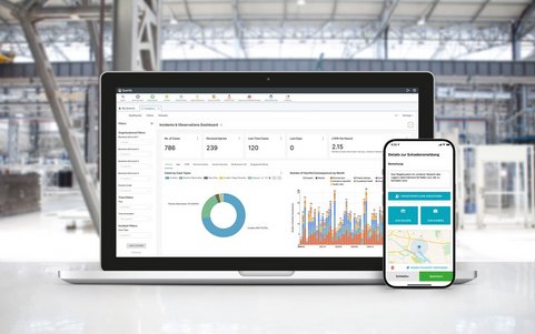 Bildschirm (Desktop und Mobil) mit der Quentic Software