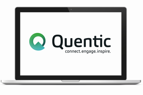 Laptop mit Quentic Logo