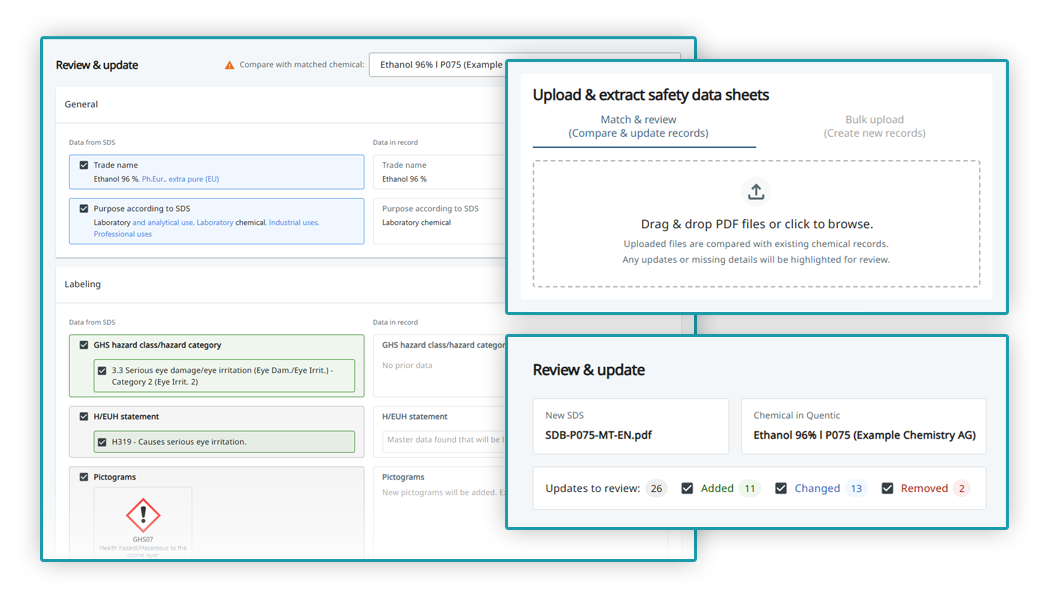 Preview Quentic AI SDS extract